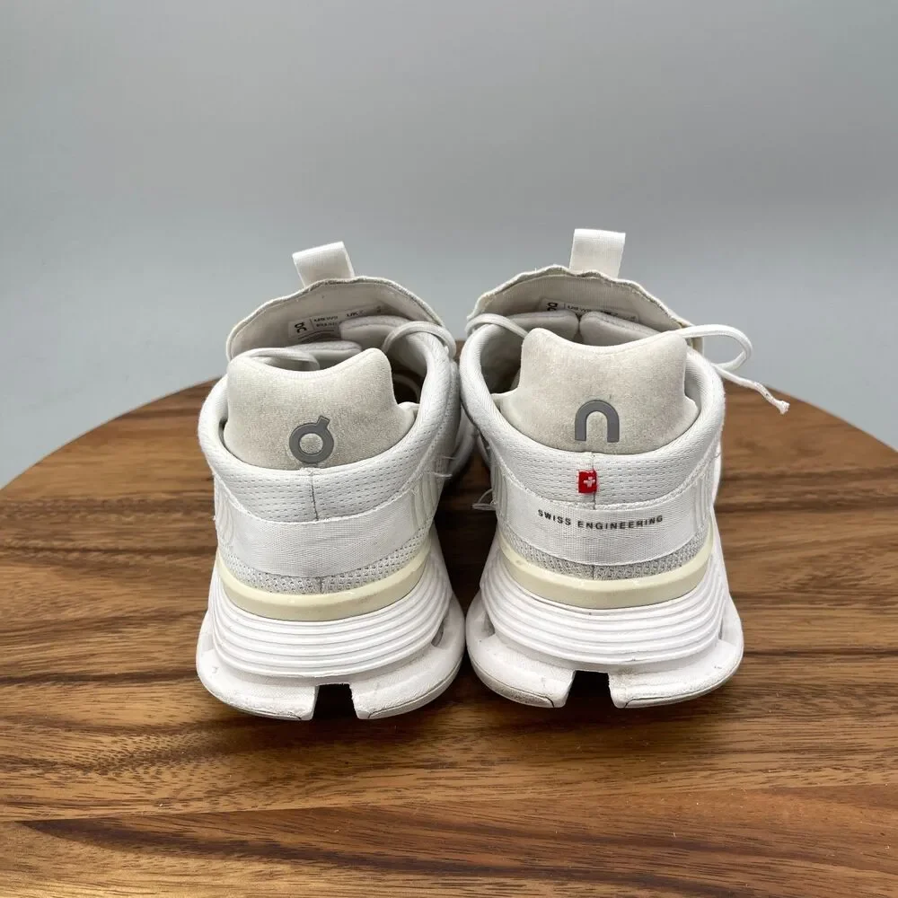 On Cloudnova Shoes Womens Size 9 White Running Comfort Walking Trainers Sneakers